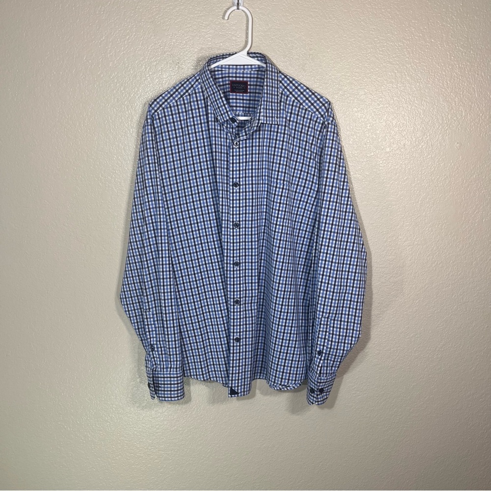 UnTuckit Shirt Mens XL Nylon Stretch Button Up Long Sleeve MISSING BUTTONS